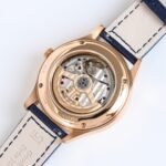 Master Ultra Thin Small Second SS ZF 1:1 Best Edition Golden Dial on Blue Leather Strap A896 - Image 8