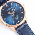 Master Ultra Thin Small Second SS ZF 1:1 Best Edition Golden Dial on Blue Leather Strap A896 - Image 5