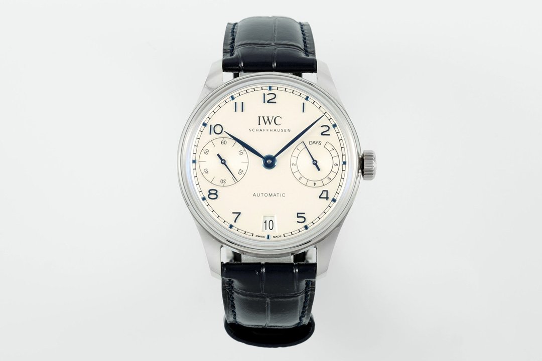 PORTUGUESE REAL PR IW500705 AZF 1:1 BEST EDITION ON BLACK LEATHER STRAP A52010