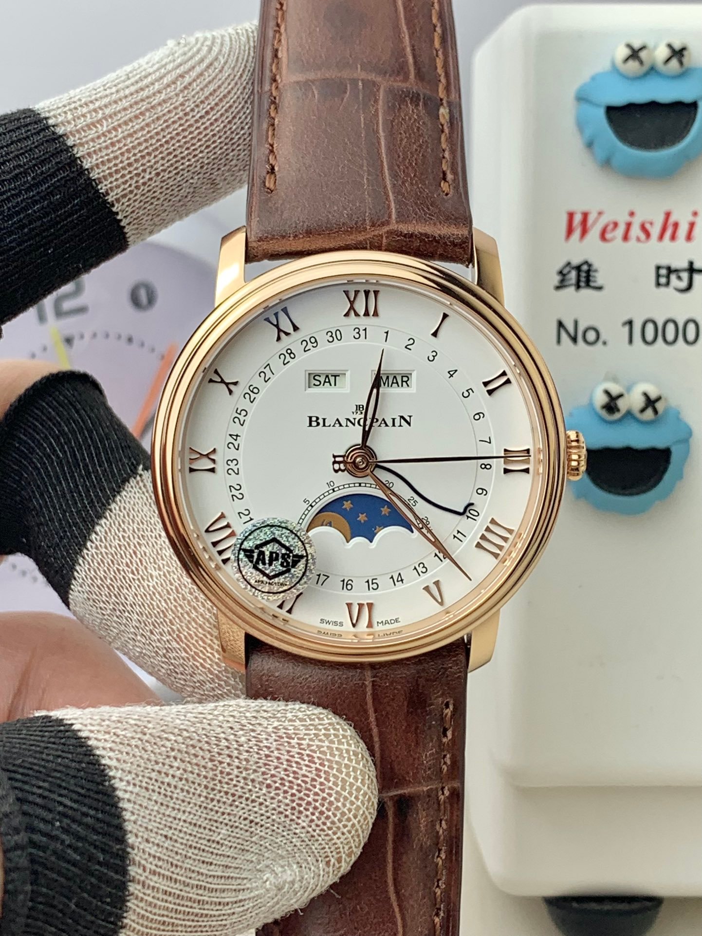 Villeret 6654 RG Complicated Function APSF 1:1 Best Edition White Dial on Leather Strap A6654