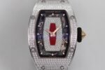 RM07 Full Paved Diamonds SS ZF Best Edition Red Diamond Skeleton Dial On Black Rubber Strap Asian CRMA2 Clone - Image 2