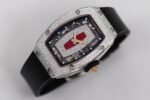 RM07 Full Paved Diamonds SS ZF Best Edition Red Diamond Skeleton Dial On Black Rubber Strap Asian CRMA2 Clone - Image 3