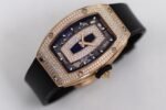 RM07 Full Paved Diamond RG ZF Best Edition Black Diamond Skeleton Dial On Black Rubber Strap Asian CRMA2 Clone - Image 3