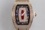 RM07 Full Paved Diamond RG ZF Best Edition Red Diamond Skeleton Dial On White Rubber Strap Asian CRMA2 Clone - Image 2