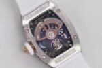 RM07 Full Paved Diamond SS ZF Best Edition White Diamond Skeleton Dial On White Rubber Strap Asian CRMA2 Clone - Image 8