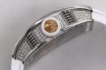RM07 Full Paved Diamond SS ZF Best Edition Red Diamond Skeleton Dial On White Rubber Strap Asian CRMA2 Clone - Image 6