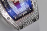RM07 Full Paved Diamond SS ZF Best Edition Red Diamond Skeleton Dial On White Rubber Strap Asian CRMA2 Clone - Image 5