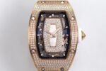 RM07 Full Paved Diamond RG ZF Best Edition White Diamond Skeleton Dial On White Rubber Strap Asian CRMA2 Clone - Image 2