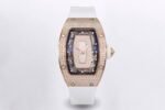 RM07 Paved Snowflake Cut Diamonds RG ZF Best Edition White MOP Diamond Skeleton Dial On White Rubber Strap Asian CRMA2 Clone