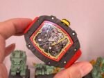 RM67-02 Red/Yellow Inner Bezel Real NTPT 1:1 Best Edition Skeleton Dial On Red Nylon strap CRMA7 Clone - Image 2