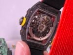 RM67-02 Red/Yellow Inner Bezel Real NTPT 1:1 Best Edition Skeleton Dial On Red Nylon strap CRMA7 Clone - Image 3