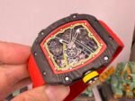 RM67-02 Red/Yellow Inner Bezel Real NTPT 1:1 Best Edition Skeleton Dial On Red Nylon strap CRMA7 Clone - Image 4