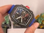 RM67-02 Black Inner Bezel  Real NTPT 1:1 Best Edition Skeleton Dial On Blue Nylon strap CRMA7 Clone - Image 3