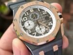 Royal Oak Offshore 44mm Black Ceramic TKF 1:1 Best Edition Gray Dial RG Bezel on Black Rubber Strap A3126 - Image 6
