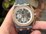 Royal Oak Offshore 44mm Black Ceramic TKF 1:1 Best Edition Gray Dial RG Bezel on Black Rubber Strap A3126 - Image 3