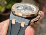 Royal Oak Offshore 44mm Black Ceramic TKF 1:1 Best Edition Gray Dial RG Bezel on Black Rubber Strap A3126 - Image 7