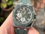 Royal Oak Offshore 44mm Green Ceramic TKF Best Edition Green Dial on Green Rubber Strap A3126 - Image 3