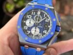 Royal Oak Offshore 44mm Black Ceramic TKF 1:1 Best Edition Blue Dial on Blue Rubber Strap A3126 - Image 4