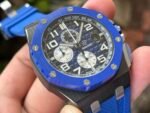Royal Oak Offshore 44mm Black Ceramic TKF 1:1 Best Edition Blue Dial on Blue Rubber Strap A3126 - Image 6