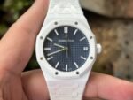 Royal Oak 15500 White Ceramic APSF 1:1 Best Edition Blue Starry Dial On White Ceramic Bracelet SA4302 Super Clone