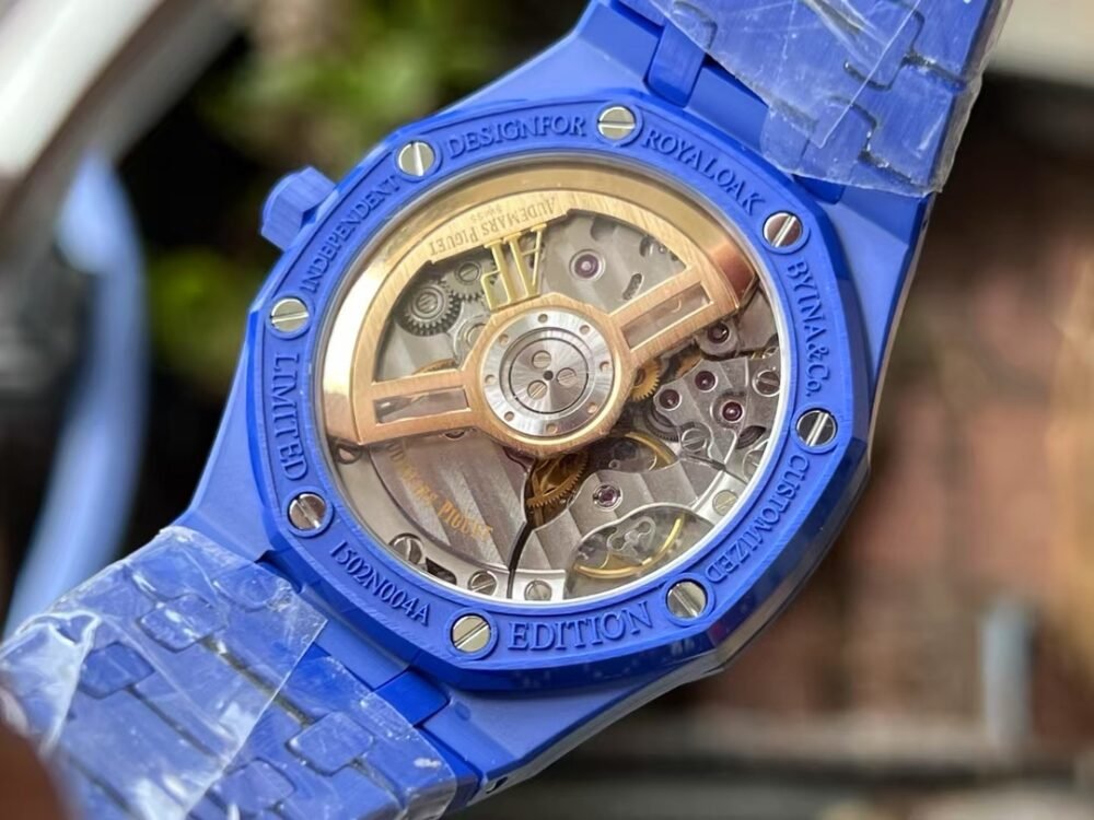 Royal Oak 15500 Blue Ceramic APSF 1:1 Best Edition Blue Starry Dial On Blue Ceramic Bracelet SA4302 Super Clone - Image 8
