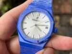 Royal Oak 15500 Blue Ceramic APSF 1:1 Best Edition Silver Dial On Blue Ceramic Bracelet SA4302 Super Clone - Image 4