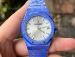 Royal Oak 15500 Blue Ceramic APSF 1:1 Best Edition Silver Dial On Blue Ceramic Bracelet SA4302 Super Clone