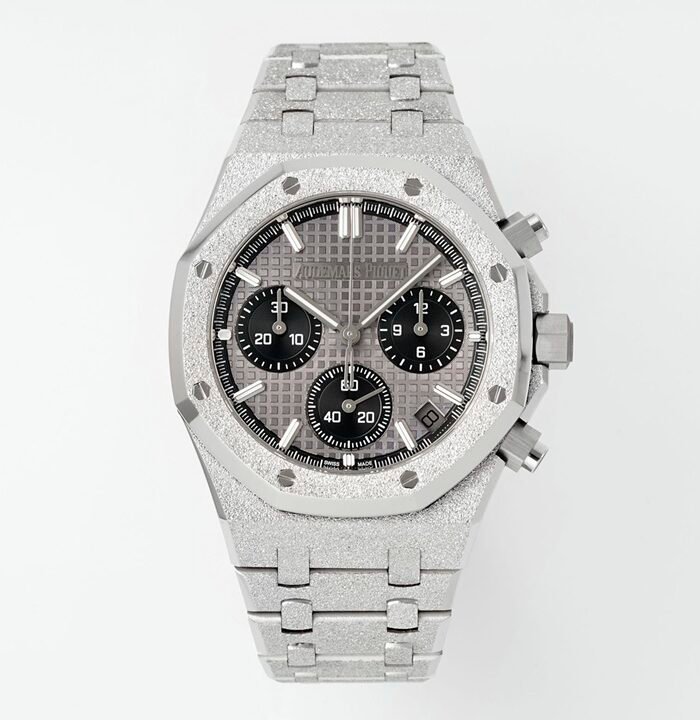 Royal Oak Chrono 26240 Frosted SS APSF 1:1 Best Edition Gray/Black Dial On Bracelet SA4401 Super Clone