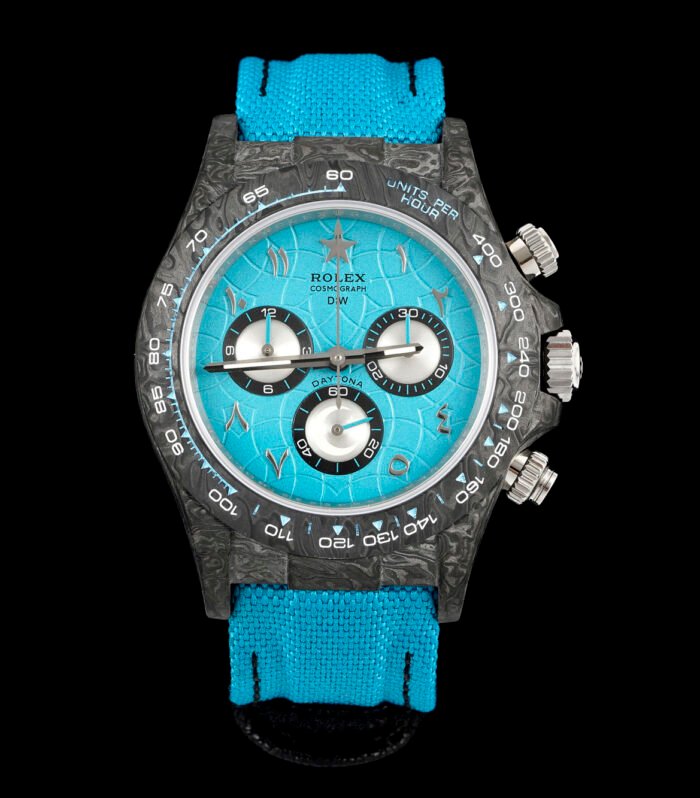 Daytona DIW Carbon Blue Handset GETF Best Edition Skeleton Dial On Blue Nylon Strap SA4130