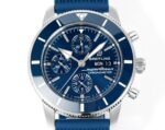 SuperOcean 42mm AB2010 SS OMF 1:1 Best Edition Blue Dial Blue Ceramic Bezel on Blue Rubber strap A2824 - Image 2