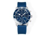 SuperOcean 42mm AB2010 SS OMF 1:1 Best Edition Blue Dial Blue Ceramic Bezel on Blue Rubber strap A2824