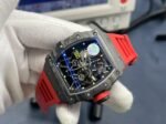 RM055 White Inner Bezel Red Crown NTPT ZF 1:1 Best Edition Skeleton Dial On Red Shark Rubber Strap RMUL2 Super Clone - Image 2