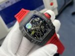 RM055 White Inner Bezel Red Crown NTPT ZF 1:1 Best Edition Skeleton Dial On Red Shark Rubber Strap RMUL2 Super Clone - Image 4