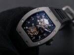RM001 Satin-polished steel Real PR YSF Skeleton Dial on black Rubber Strap Asian Tourbillon - Image 3
