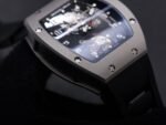 RM001 Satin-polished steel Real PR YSF Skeleton Dial on black Rubber Strap Asian Tourbillon - Image 7