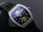 RM001 Satin-polished steel Real PR YSF Skeleton Dial on black Rubber Strap Asian Tourbillon - Image 4