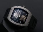 RM001 Satin-polished steel Real PR YSF Skeleton Dial on black Rubber Strap Asian Tourbillon - Image 2