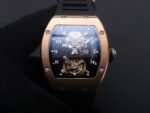 RM001 Real PR RG YSF Skeleton Dial on black Rubber Strap Asian Tourbillon