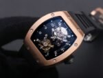 RM001 Real PR RG YSF Skeleton Dial on black Rubber Strap Asian Tourbillon - Image 3