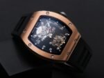 RM001 Real PR RG YSF Skeleton Dial on black Rubber Strap Asian Tourbillon - Image 2
