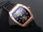 RM001 Real PR RG YSF Skeleton Dial on black Rubber Strap Asian Tourbillon - Image 4
