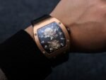 RM001 Real PR RG YSF Skeleton Dial on black Rubber Strap Asian Tourbillon - Image 5