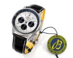 Navitimer B01 43mm SS BLSF 1:1 Best Edition Silver Dial Black Subdials On Black Leather Strap A7750 - Image 2