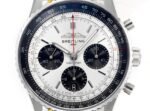 Navitimer B01 43mm SS BLSF 1:1 Best Edition Silver Dial Black Subdials On Black Leather Strap A7750 - Image 5