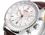 Navitimer B01 43mm SS BLSF 1:1 Best Edition White Dial On Brown Leather Strap A7750 - Image 4