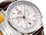 Navitimer B01 43mm SS BLSF 1:1 Best Edition White Dial On Brown Leather Strap A7750 - Image 3
