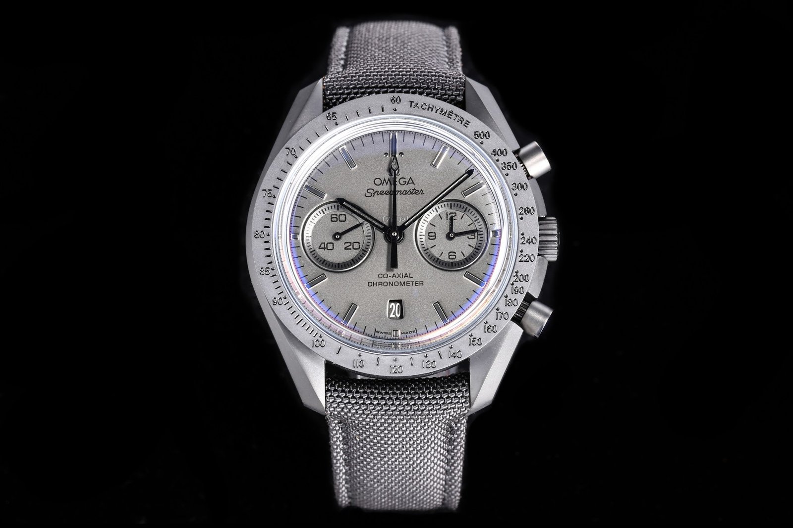 Speedmaster "Dark Side of The Moon" Real Ceramic OMF 1:1 Best Edition Black Black on Nylon Strap A9300