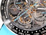 Daytona PVD Ceramic Bezel GETF Best Edition Skeleton Cyan Dial on Cyan Rubber Strap SA4130 - Image 5