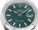 DateJust 41mm 126334 904 SS QF V2 1:1 Best Edition Green Dial Stick Marker On Jubilee Bracelet DD3235 - Image 6