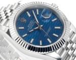 DateJust 41mm 126334 904 SS QF V2 1:1 Best Edition Blue Fluted Dial Stick Marker On Jubilee Bracelet DD3235 - Image 5